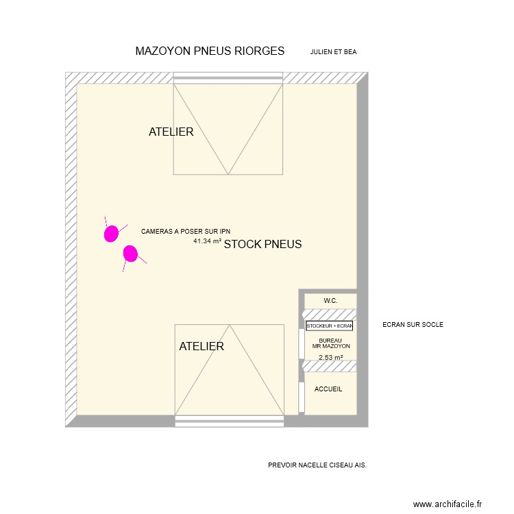 MAZOYON PNEUS RIORGES. Plan de 0 pièce et 0 m2