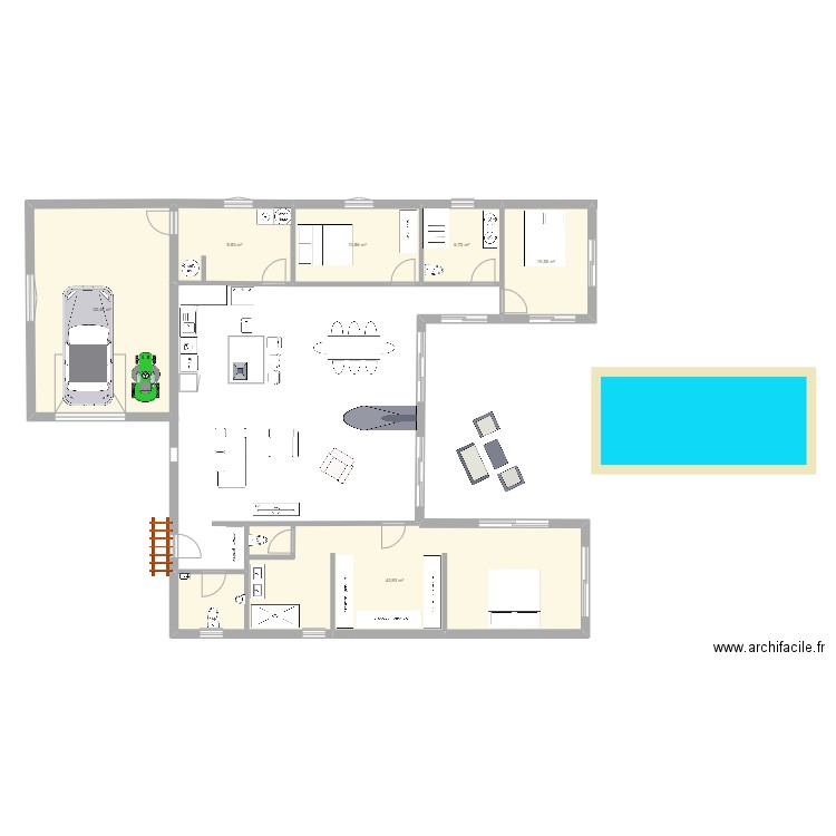 lagrave. Plan de 6 pièces et 114 m2