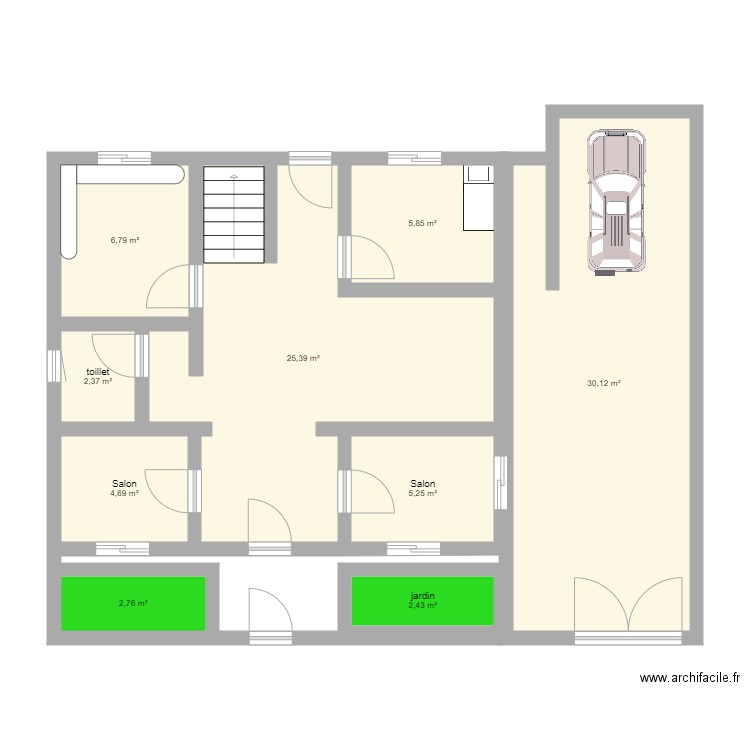 Maison. Plan de 9 pièces et 86 m2