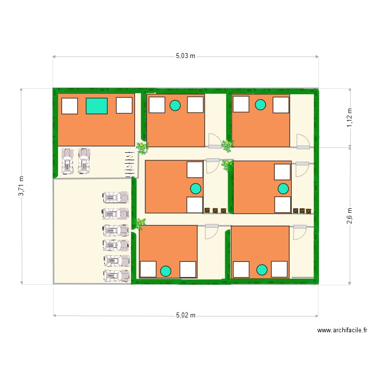 Plan de masse. Plan de 1 pièce et 18 m2