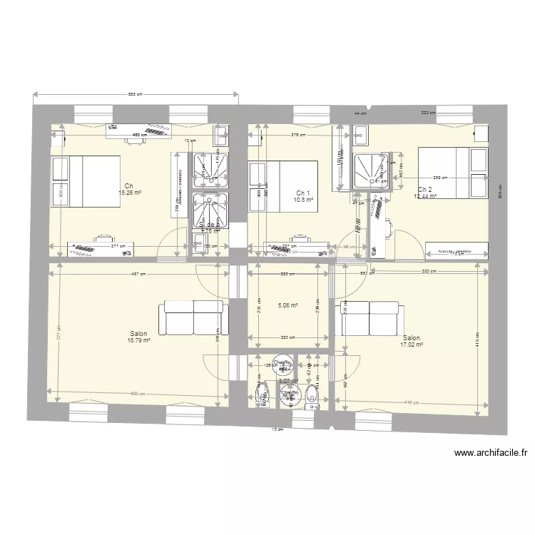 base jacobin meubl&eacute;. Plan de 