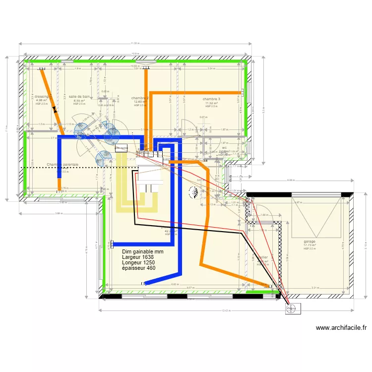 implantation gainable. Plan de 