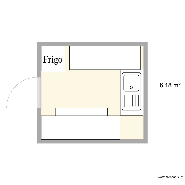 bar extérieur Rancho. Plan de 1 pièce et 6 m2