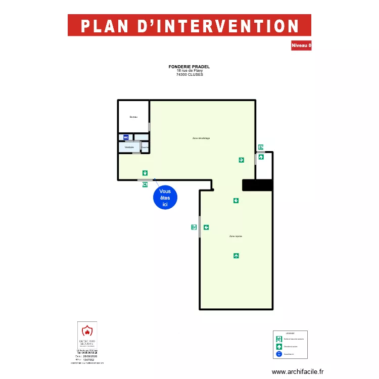 Plan d'intervention Fonderie Pradel. Plan de 8 Pièces et 273 m²