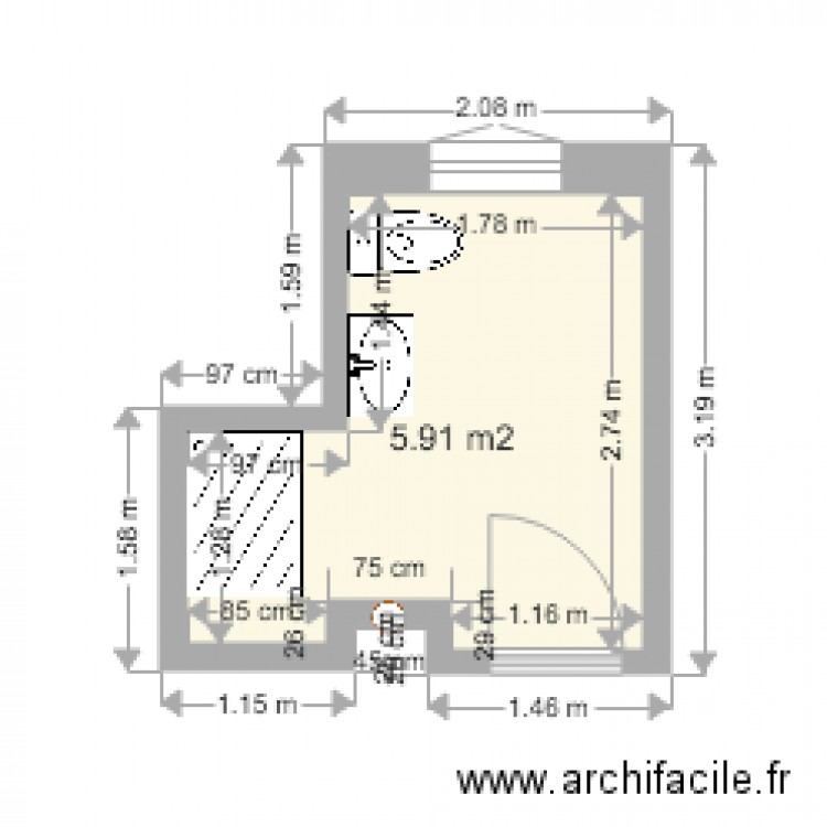 LEBBAL SDB projet. Plan de 0 pièce et 0 m2