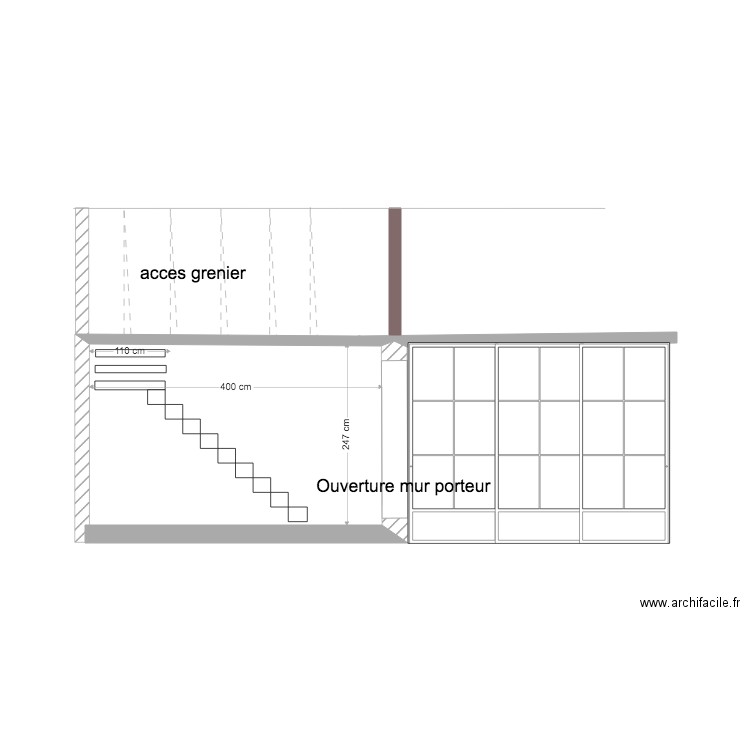 ACCES GRENIER . Plan de 0 pièce et 0 m2