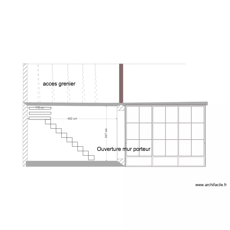 ACCES GRENIER . Plan de 