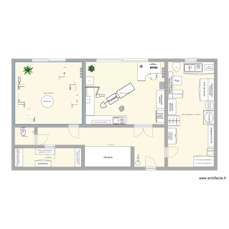 Cabinet dentaire. Plan de Cabinet dentaire. Plan de