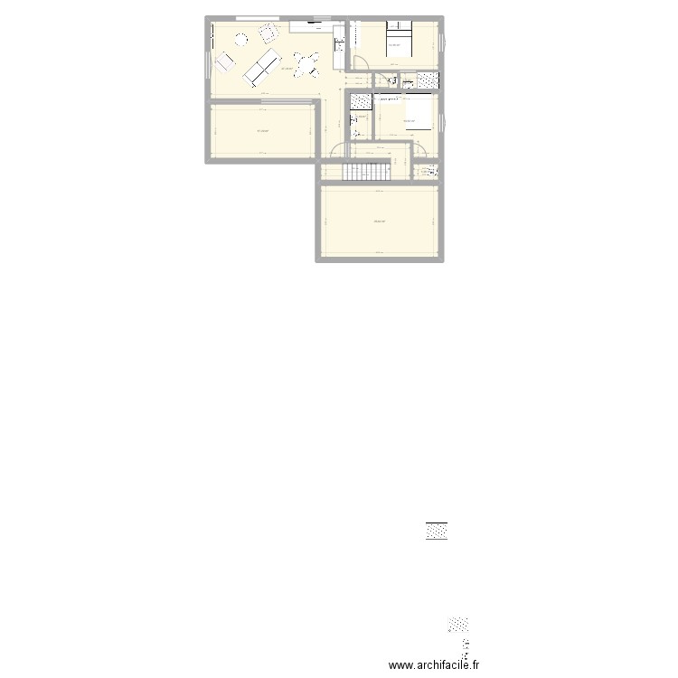 Rdc2. Plan de 9 pièces et 119 m2