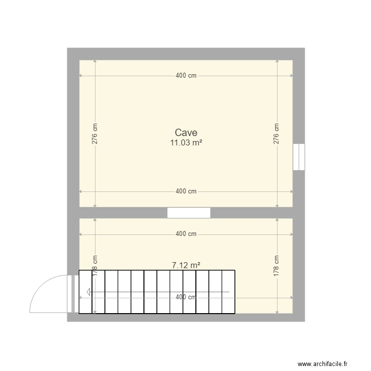 Cave dimensions. Plan de 0 pièce et 0 m2