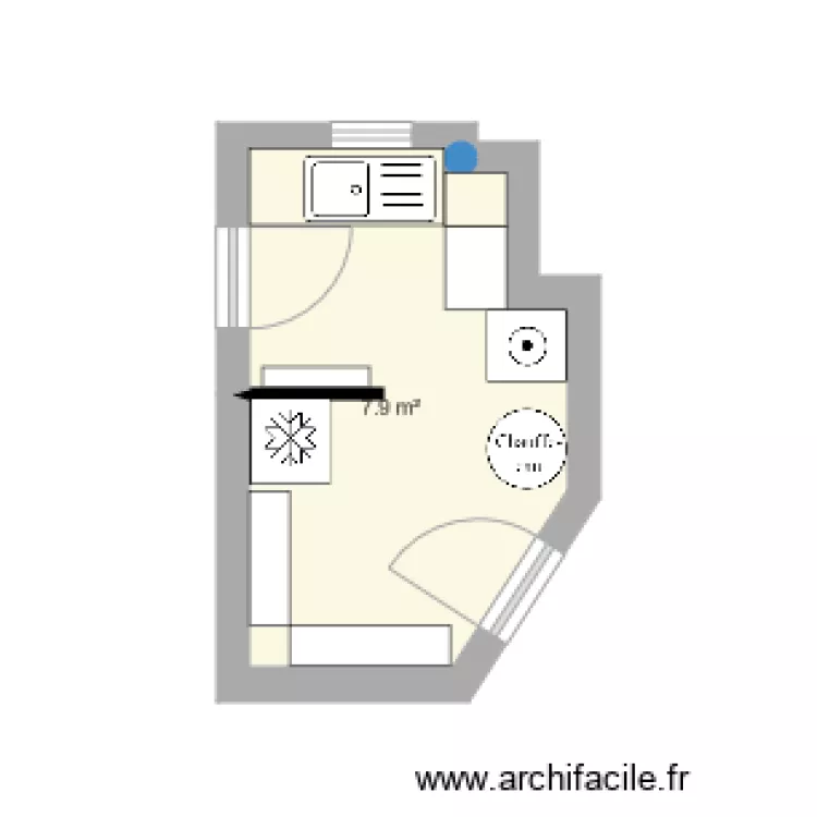 arriere cuisine. Plan de 