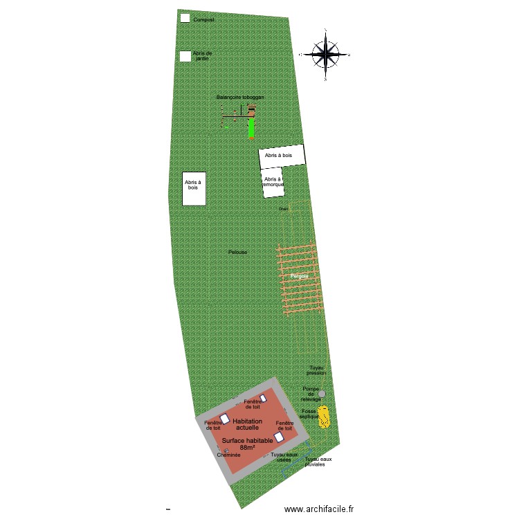 maison. Plan de 0 pièce et 0 m2