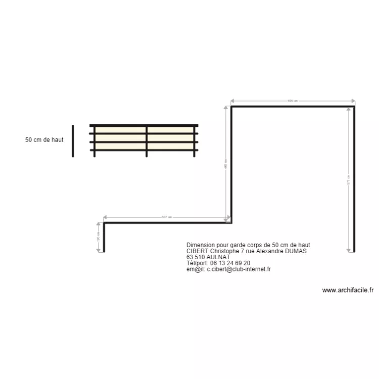 garde corps CIBERT Christophe. Plan de 
