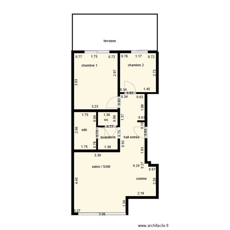 appart Fabienne cotations. Plan de 0 pièce et 0 m2