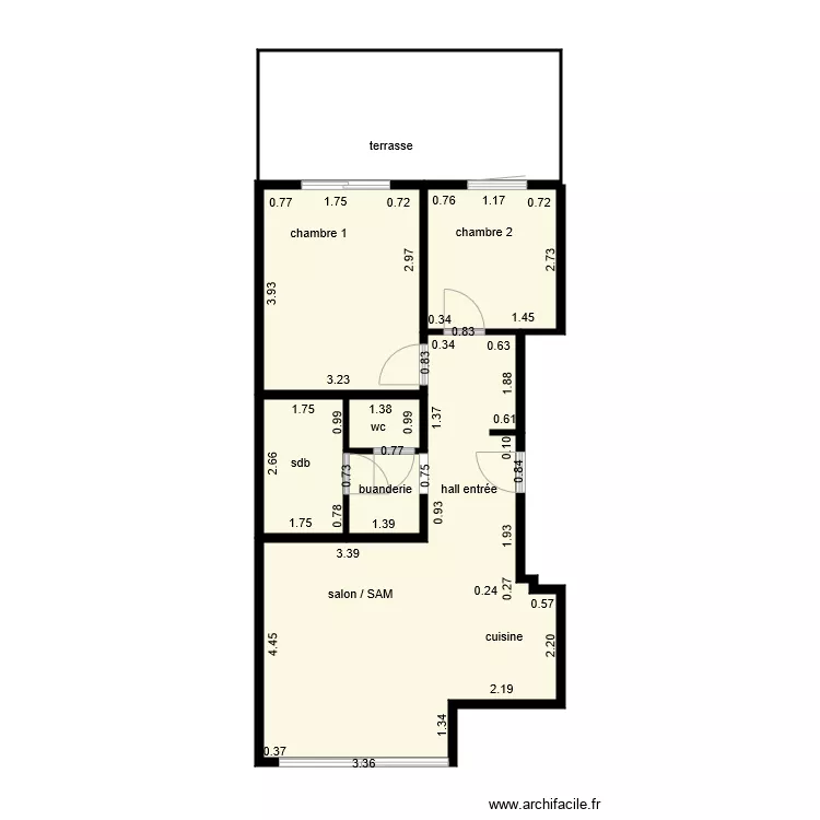 appart Fabienne cotations. Plan de appart Fabienne cotations. Plan de