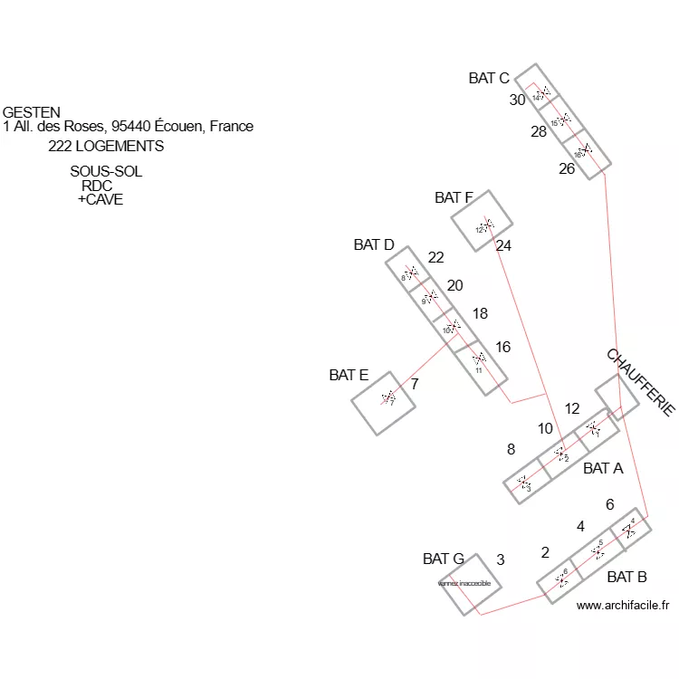 GESTEN ECOUEN . Plan de 