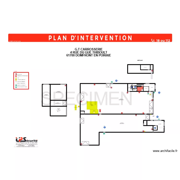 GT CARROSSERIE. Plan de 22  et 1579 m²