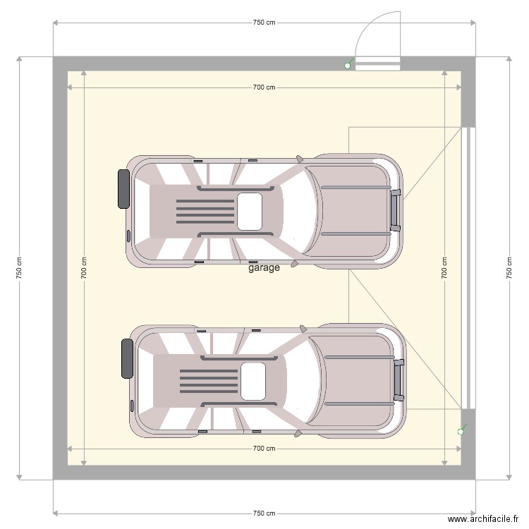 Garage 2 voitures. Plan de 0 pièce et 0 m2
