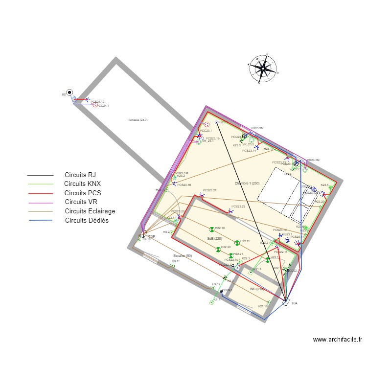 2301-Barbatre_Ormeaux-Circuits_Elec. Plan de 18 pièces et 287 m2