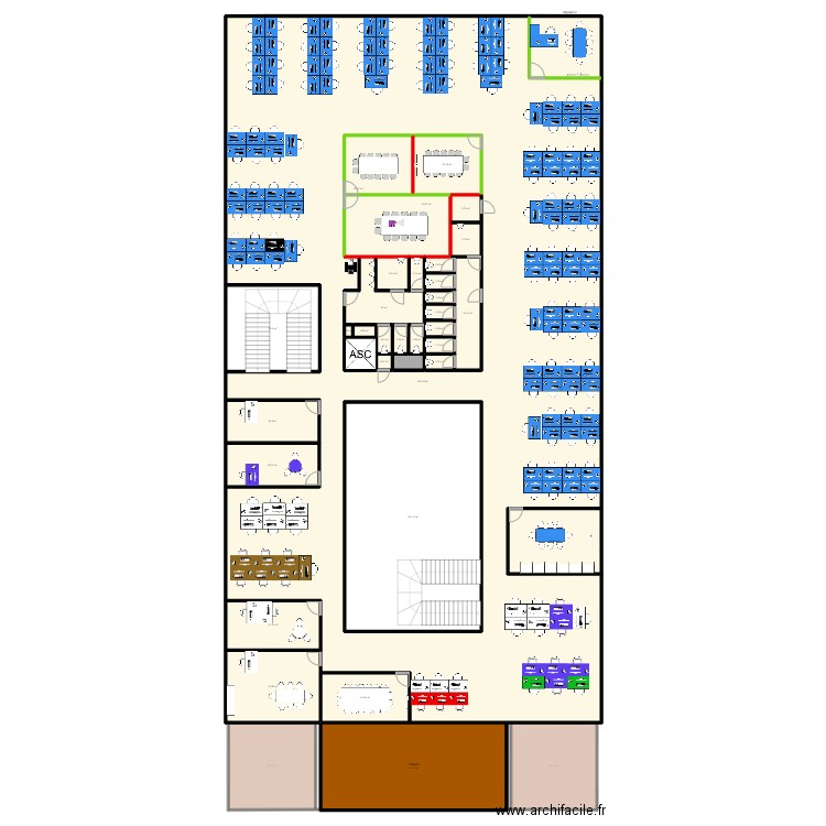 AT3. Plan de 80 pièces et 3439 m2