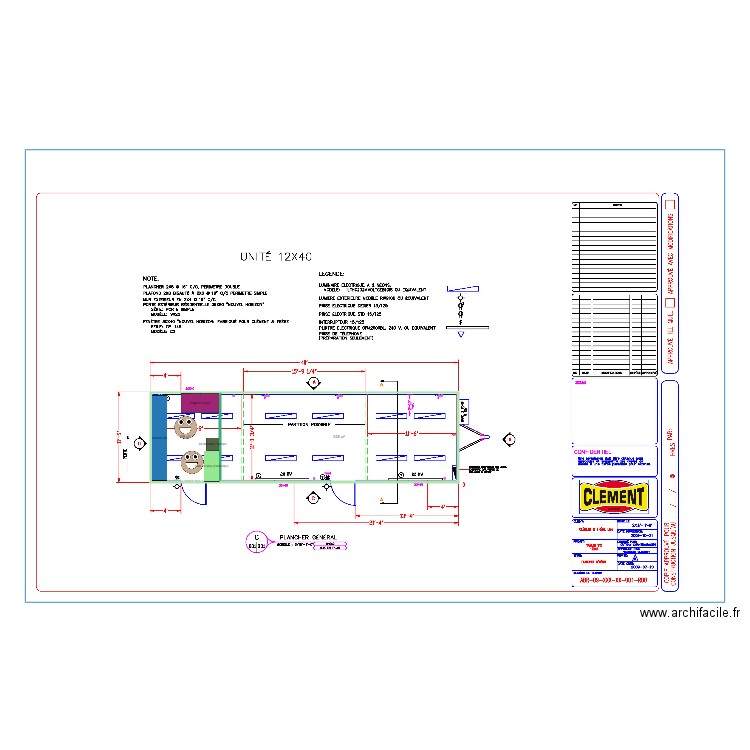 12x40 gabarit. Plan de 0 pièce et 0 m2