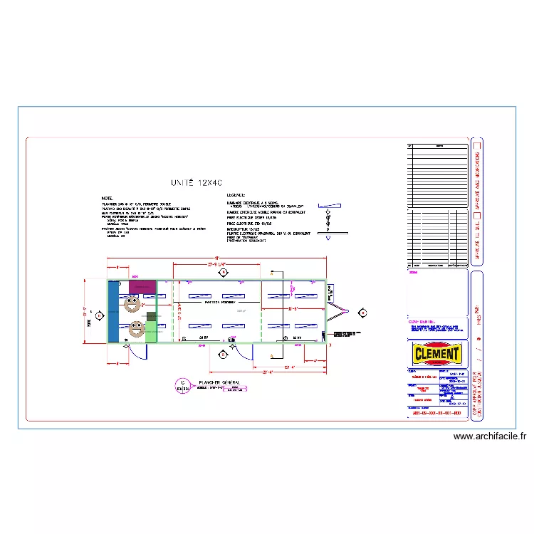 12x40 gabarit. Plan de 