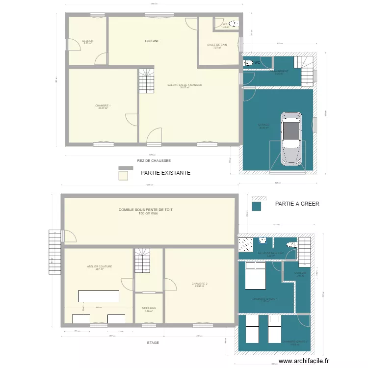 Maison PLounez 2. Plan de 