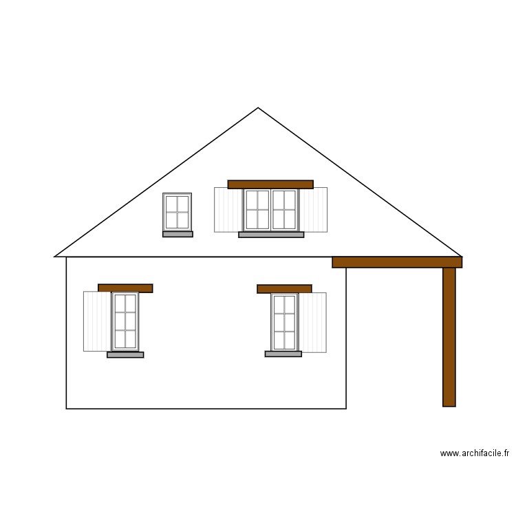 Facade ouest actuelle. Plan de 0 pièce et 0 m2