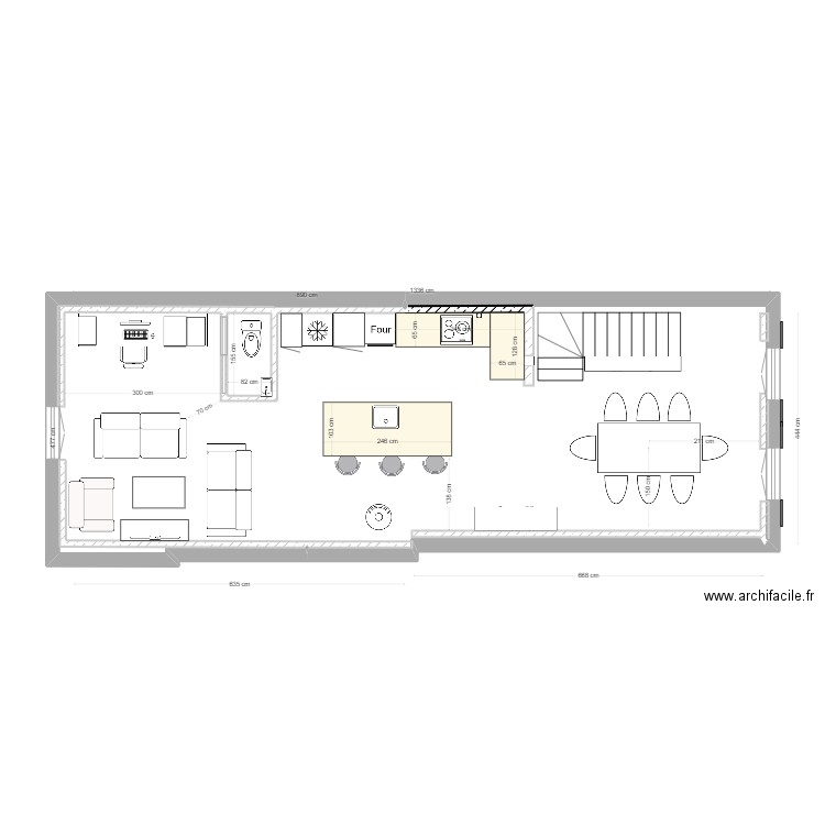 1st floor Plan C No Beams. Plan de 2 pièces et 58 m2