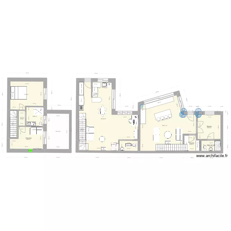 Naf avec terrasse. Plan de Naf avec terrasse. Plan de
