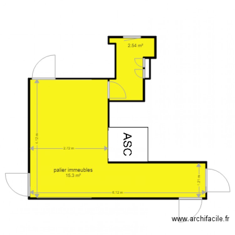 palier immeuble 3 logements creteil. Plan de 0 pièce et 0 m2