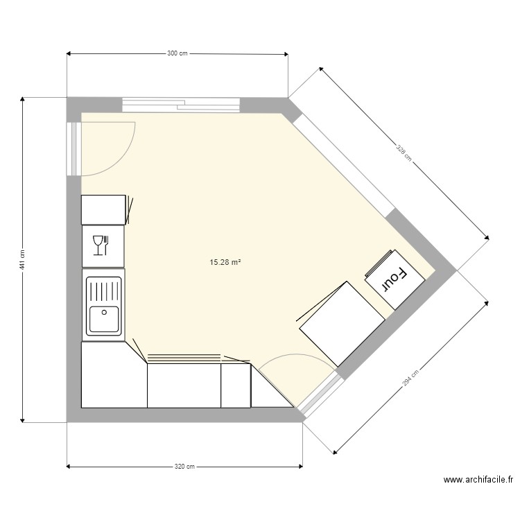 Plan cuisine. Plan de 0 pièce et 0 m2