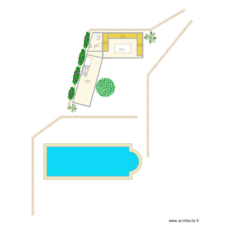 pool house 1. Plan de 0 pièce et 0 m2