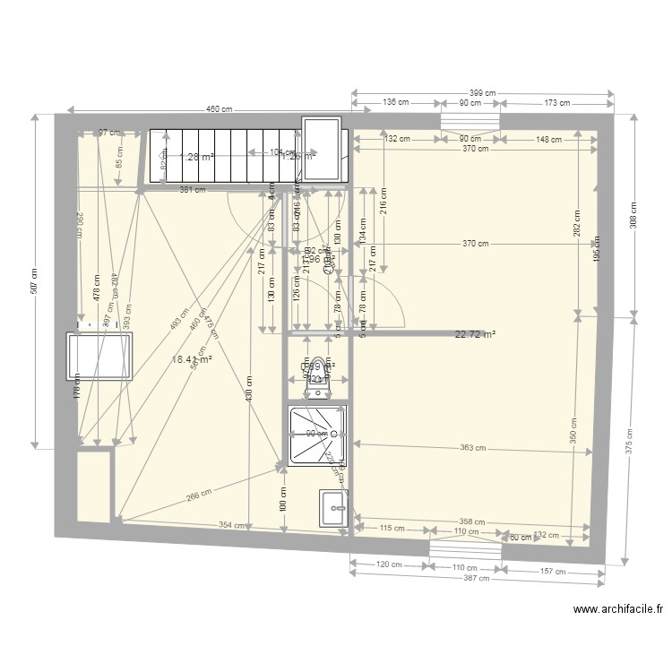 étage 2 existant. Plan de 0 pièce et 0 m2