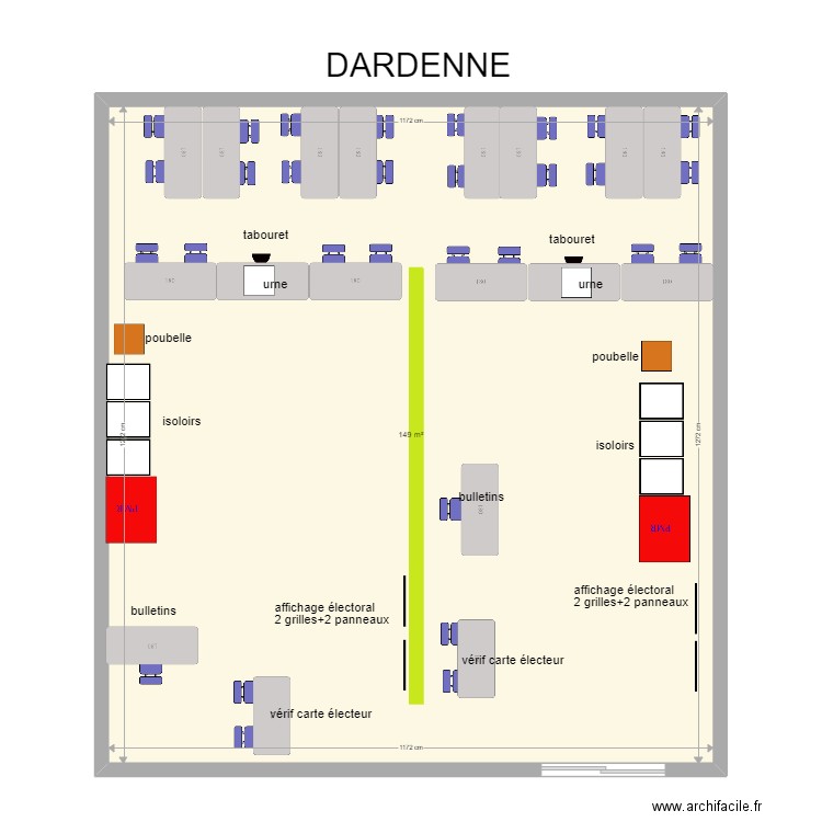 Dardenne 1. Plan de 1 pièce et 149 m2