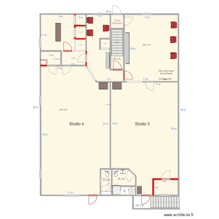EDNL 2e étage le bon reaménagement. Plan de 0 pièce et 0 m2