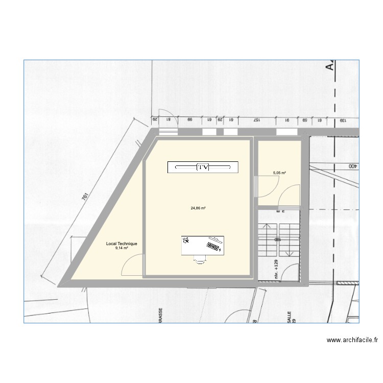 Bierges - Montage_son -v2. Plan de 3 pièces et 66 m2