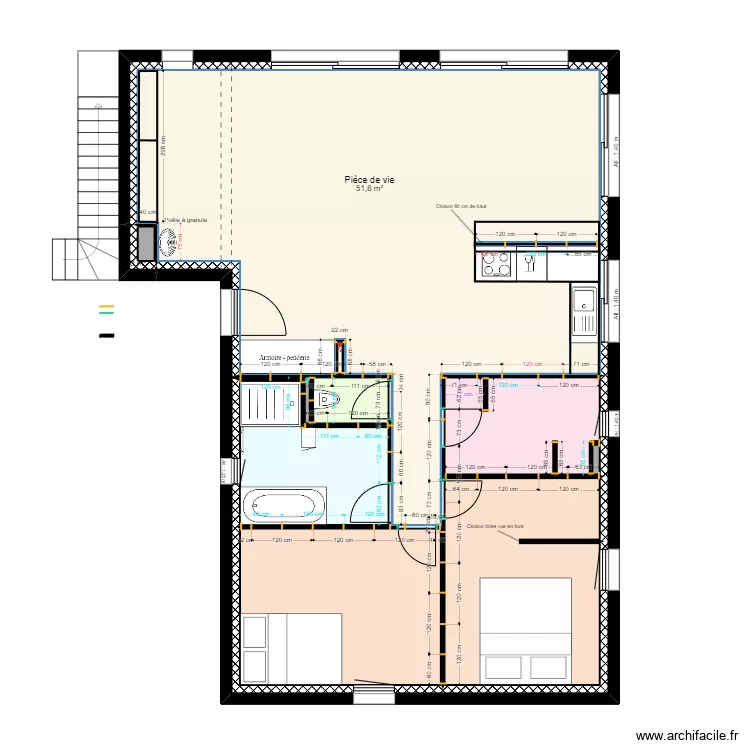 PLAN PLACO CLOISON RDC. Plan de 