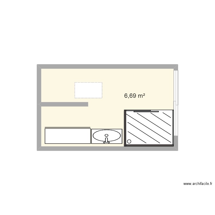 Salle eau 2. Plan de 1 pièce et 7 m2