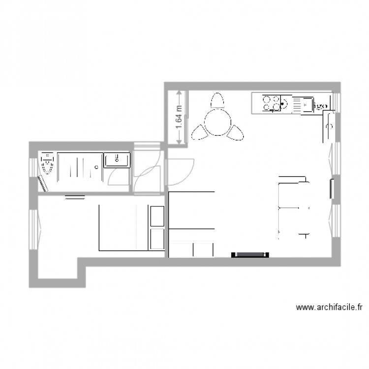 nouveau projet plan caire. Plan de 4 pièces et 38 m2