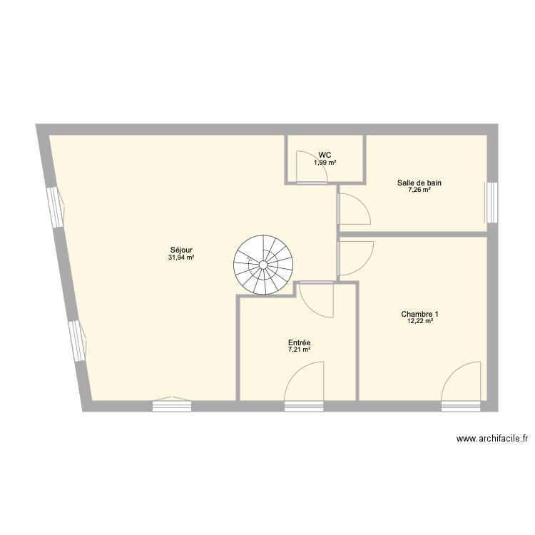 Duplex niveau 1. Plan de 0 pièce et 0 m2