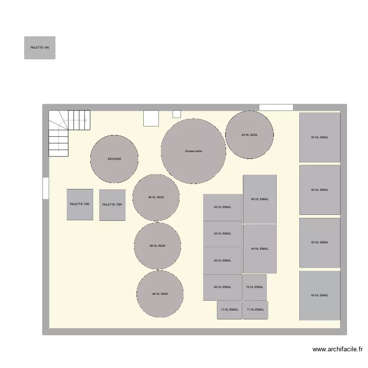 cuverie vendanges V1. Plan de 