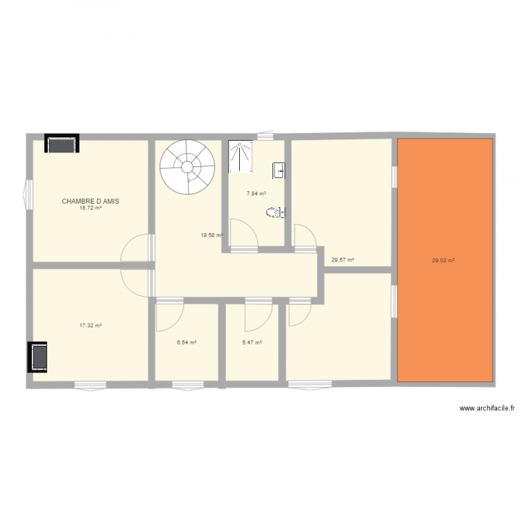 Plan étage Lédignan 1. Plan de 0 pièce et 0 m2