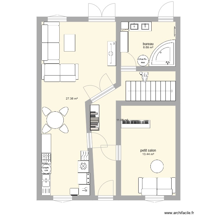 39 vidau rdc sans cloison version sdb. Plan de 0 pièce et 0 m2