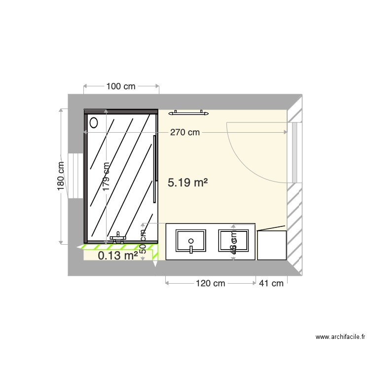 sdb. Plan de 0 pièce et 0 m2