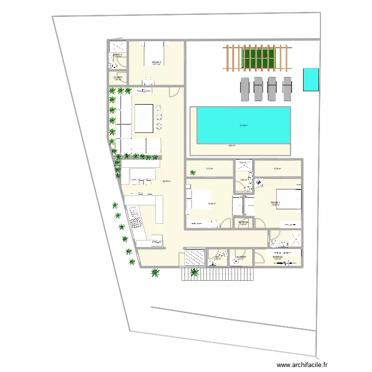 CASA HARMONY ESPERANZA 3. Plan de 17  et 195 m²