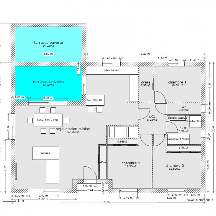 plan labastide fabrice avec fenetre aux wc. Plan de 0 pièce et 0 m2