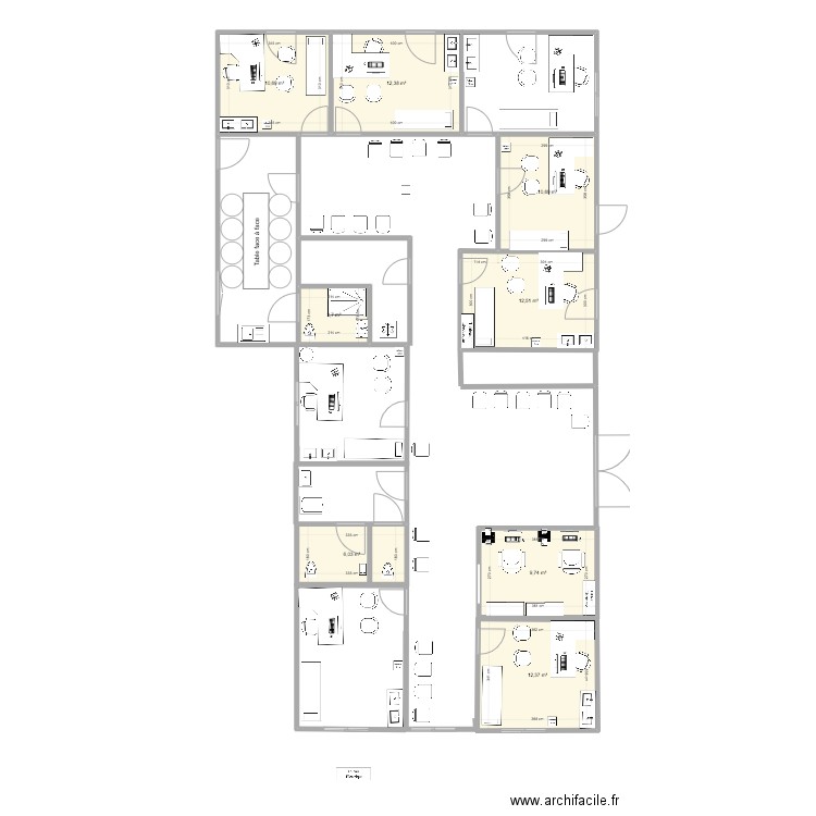 Cabinet Médical Sud. Plan de 8 pièces et 78 m2