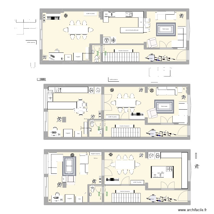 Plan RDC 2022. Plan de 13 pièces et 206 m2