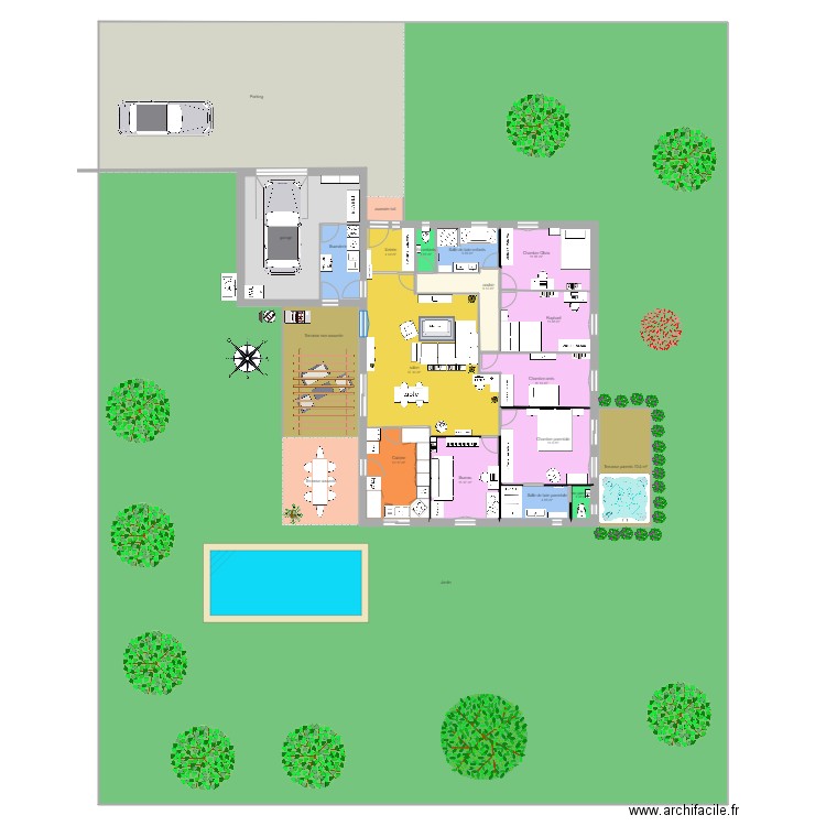 plan CPM 5 chambres autre suite parentale 2. Plan de 21 pièces et 1072 m2